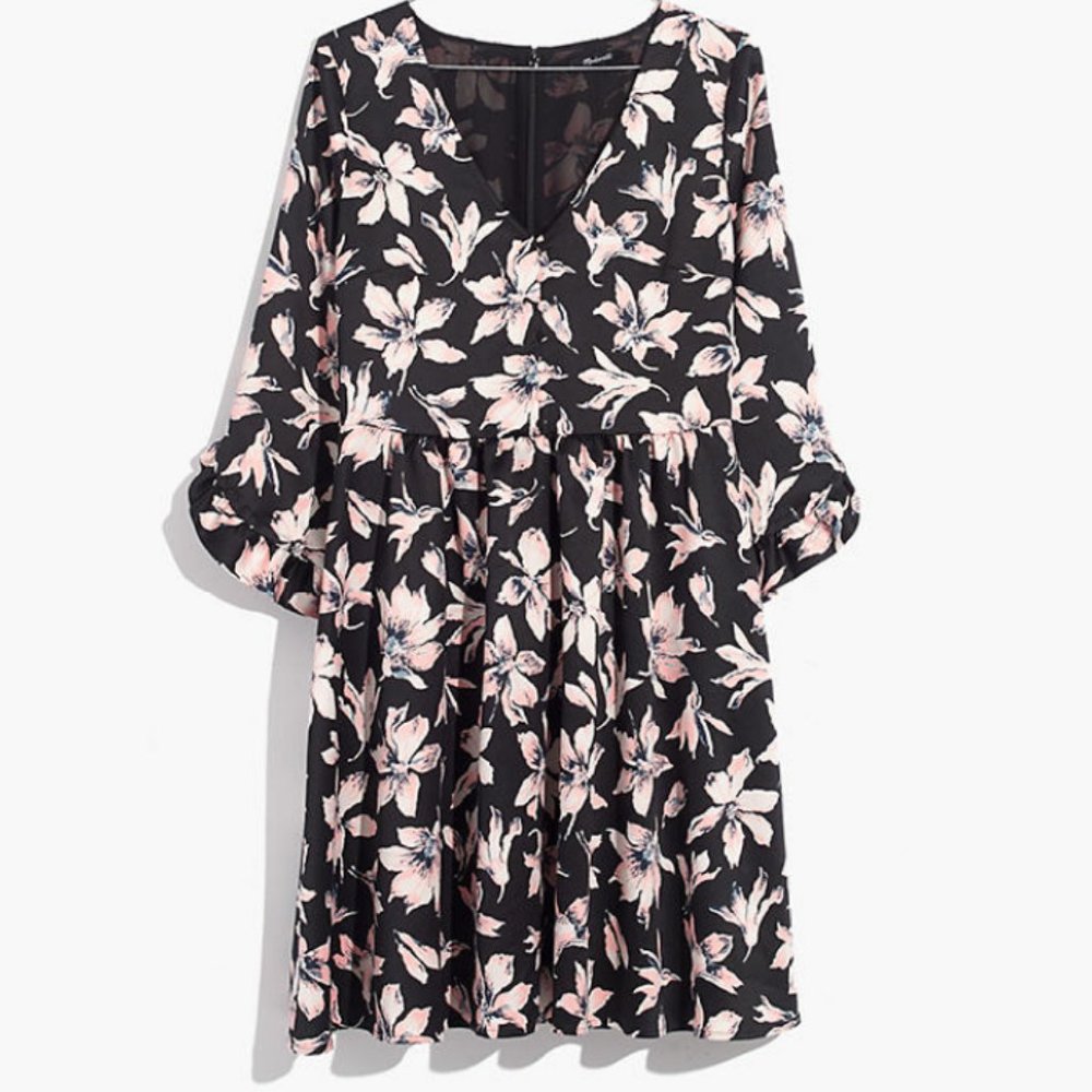 Moonblossom Ruffle Sleeve Dress in Winter Orchid 0